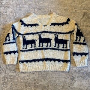 Vintage handmade alpaca wool sweater medium
